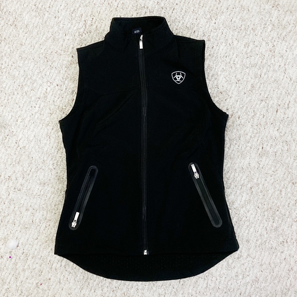 Ariat Womens Soft Shell Western Black Vest, Size Small, EUC